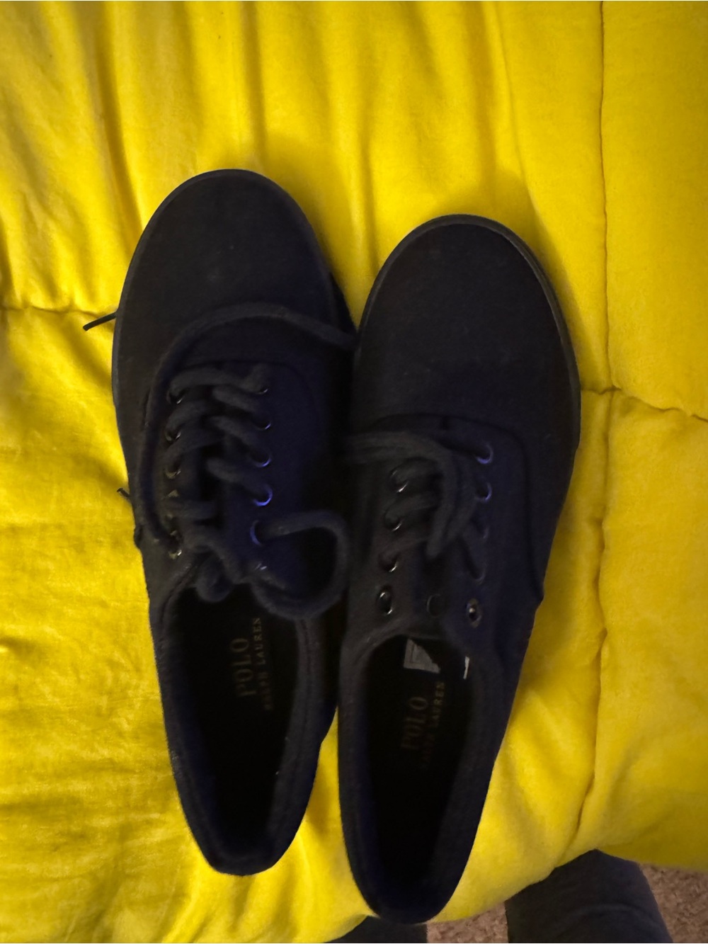 Polo by Ralph Lauren Black Canvas Low-Top Sneakers